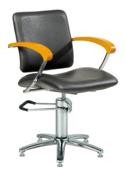 BS London A sz new hyd.,geb. Pumpe, Buche Armlehnen Styling chair "London A", black 