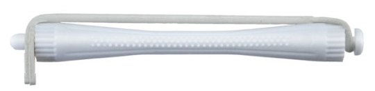 KW-Wkl.12er m.Rundgummi 6mm weiss Länge 91mm Kaltwellwickler Cold wave rods, 90 mm, round rubber, 6 mm white (bag of 12) Ø  6 mm