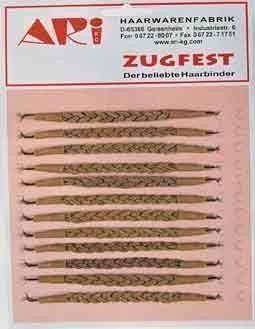 Haarbinder Zugfest 1 geflocht. Braun, 12 Stk. 7904 dünn