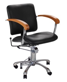 BS London D sz verst. Rückenl., Armlehne Buche Styling chair "London D", moveable back rest, black, armrest blac 