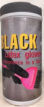 Färbehandschuhe M (schwarz) 50er Pkg Latex Gloves in der Spenderdose 